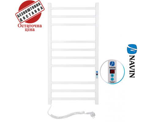 Сушка для рушників Електро Navin Loft 50*100 Sensor, таймер Білий, Лівий (вуглецева сталь) Україна