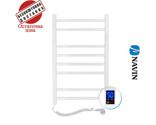 Сушка для рушників Електро Navin Loft 50*80 Sensor, таймер Білий, Лівий (вуглецева сталь) Україна