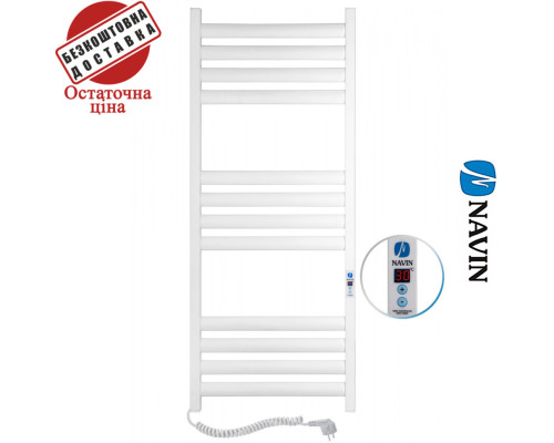Сушка для рушників Електро Navin Ellipse 50*120 Sensor, таймер Білий, Лівий, (вуглецева сталь)