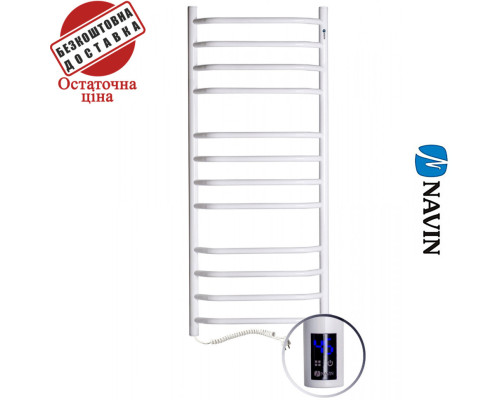 Сушка для рушників Електро Navin Блюз 48*120 Sensor, таймер Україна Лівий, Білий (вуглецева сталь)
