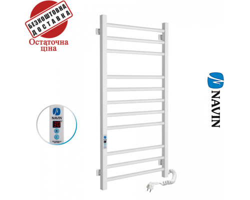 Сушка для рушників Електро Navin Класик Квадро 50*100 Sensor, таймер Білий, Правий (вуглецева сталь) Україна
