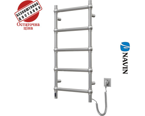 Сушка для рушників Електро Navin Nordic 50*100, таймер Хром, Правий (нерж. сталь) Україна