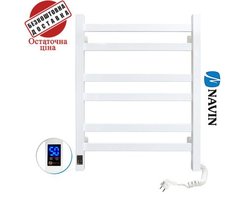 Сушка для рушників Електро Navin Авангард 48*60 Sensor, таймер Білий Правий (вуглецева сталь) Украйна