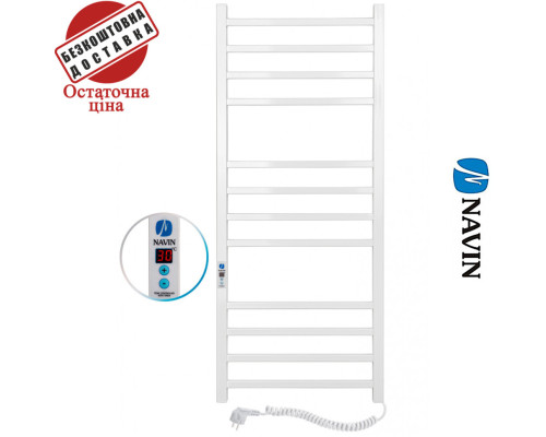 Сушка для рушників Електро Navin Loft 50*120 Sensor, таймер Білий, Правий (вуглецева сталь) Україна
