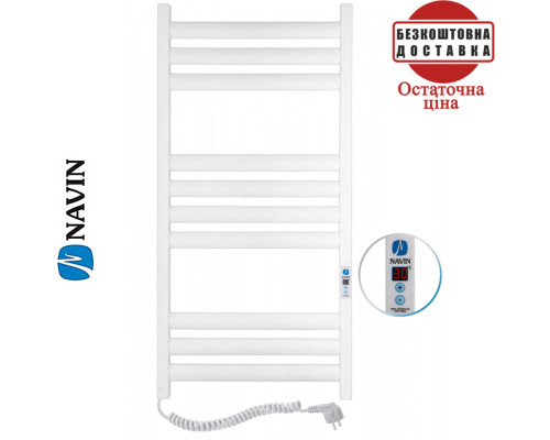 Сушка для рушників Електро Navin Ellipse 50*100 Sensor, таймер Білий, Лівий (вуглецева сталь)