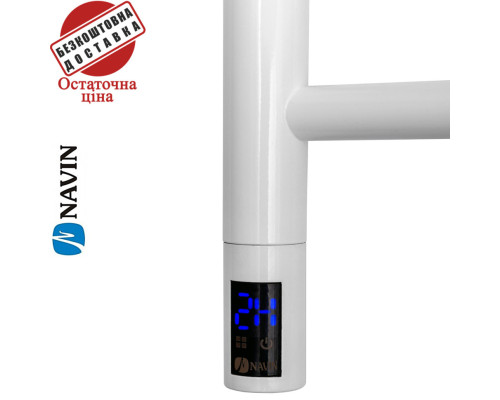 Сушка для рушників Електро Navin Блюз 48*120 Sensor, таймер Україна Правий, Білий (вуглецева сталь)