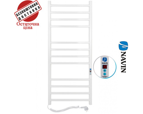 Сушка для рушників Електро Navin Loft 50*120 Sensor, таймер Білий, Лівий (вуглецева сталь) Україна