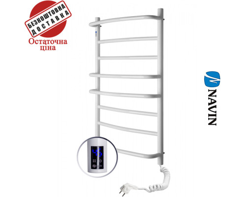 Сушка для рушників Електро Navin Омега 53*80 Sensor таймер, Білий, Правий (вуглецева сталь) Україна