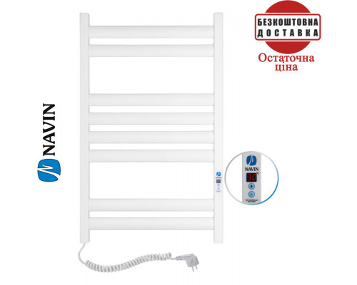 Сушка для рушників Електро Navin Ellipse 50*80 Sensor, таймер Білий, Лівий (вуглецева сталь)