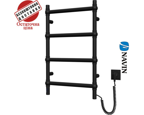 Сушка для рушників Електро Navin Retro 50*80 Sensor, таймер, Чорний муар Правий, (нерж.сталь) Україна