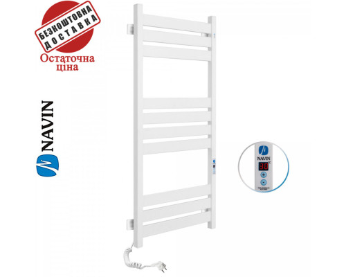 Сушка для рушників Електро Navin Largo 50*100 Sensor, таймер Білий, Лівий (вуглецева сталь) Україна