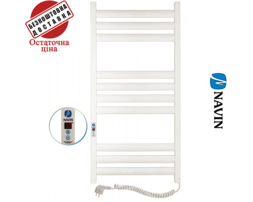 Сушка для рушників Електро Navin Ellipse 50*100 Sensor, таймер Білий, Правий (вуглецева сталь)