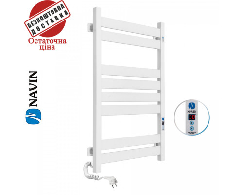 Сушка для рушників Електро Navin Largo 50*80 Sensor, таймер Білий, Лівий (вуглецева сталь) Україна