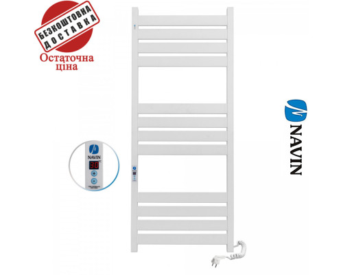 Сушка для рушників Електро Navin Largo 50*120 Sensor, таймер Білий, Правий (вуглецева сталь) Україна