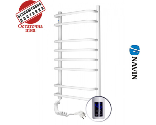 Сушка для рушників Електро Navin Симфонія 48*80 Sensor таймер, Білий, Лівий (вуглецева сталь) Україна
