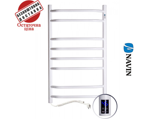 Сушка для рушників Електро Navin Блюз 48*80 Sensor, таймер Україна Лівий, Білий (вуглецева сталь)