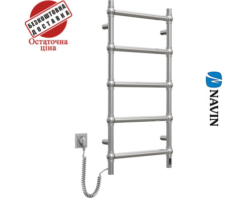 Сушка для рушників Електро Navin Retro 50*100 Sensor, таймер Хром, Лівий (нерж. сталь) Україна