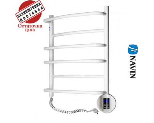 Сушка для рушників Електро Navin Омега 53*60 Sensor таймер, Білий, Лівий (вуглецева сталь) Україна