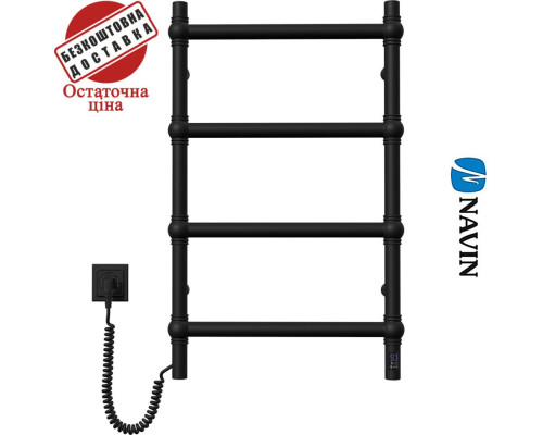 Сушка для рушників Електро Navin Retro 50*80 Sensor, таймер Лівий Чорний муар (нерж.сталь) Україна