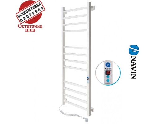 Сушка для рушників Електро Navin Loft 50*120 Sensor, таймер Білий, Лівий (вуглецева сталь) Україна