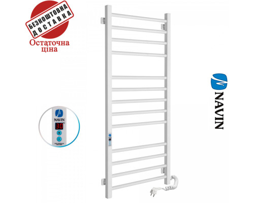 Сушка для рушників Електро Navin Класик Квадро 50*120 Sensor, таймер Білий, Правий (вуглецева сталь) Україна
