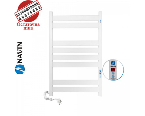 Сушка для рушників Електро Navin Largo 50*80 Sensor, таймер Білий, Лівий (вуглецева сталь) Україна