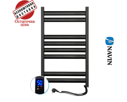 Сушка для рушників Електро Navin Ellipse 50*80 Sensor, таймер чорний муар Правий (вуглецева сталь)