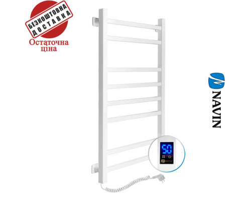 Сушка для рушників Електро Navin Loft 50*80 Sensor, таймер Білий, Лівий (вуглецева сталь) Україна
