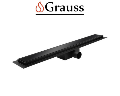 Душовий трап з нержавіючої сталі SUS304 FD08-70x500-GLASS BLACK (Чорний), Grauss Чехія.