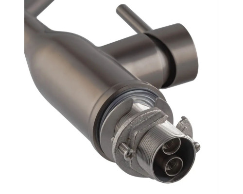 Смеситель для кухни с выходом под осмос KI-70026-07 (цвет графит) силиконовый гусак, Чехия