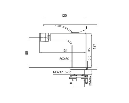 Смеситель для биде KB-20010-05 (Цвет черный), Чехия