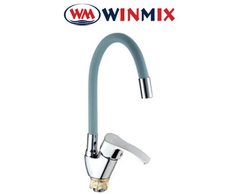 Змішувач для кухні Вухо Winmix YUB4-279 GRAY REFLECTOR рефлекторний сірий гусак із силіконовим виливом, Польща