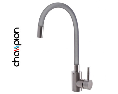 Змішувач для кухні сірий гусак рефлекторний Champion Sus-011 REFLECTOR GRAY, (нержавіюча сталь)