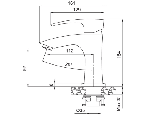 Смеситель для умывальника KB-10007-04 (Цвет хром и белый), Чехия