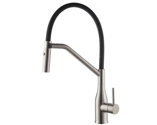 Смеситель для кухни с выходом под осмос KI-70026-02 (цвет чёрный) силиконовый гусак, Чехия