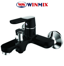 Смеситель для ванны короткий нос Winmix Premium Tiger Euro Black (черный) (Chr-009), Польша