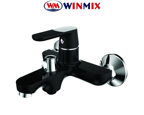 Смеситель для ванны короткий нос Winmix Premium Tiger Euro Black (черный) (Chr-009), Польша