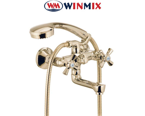 Смеситель для ванны короткий нос WINMIX Premium Retro Gold Euro (Chr-142)