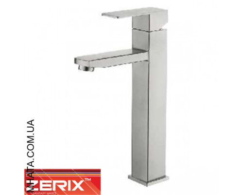 Змішувач для умивальника Zerix LR71133 високий (нержавіюча сталь)