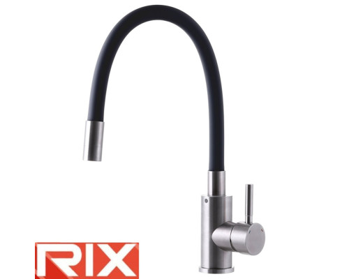 Смеситель для кухни рефлекторный черный гусак Rix SUS (Chr-011) REFLECTOR BLACK, SUS304 из нержавеющей стали