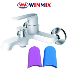 Смеситель для ванны короткий нос WINMIX Premium Tiger Euro White (белый) (Chr-009), Польша