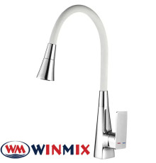 Змішувач для кухні Winmix ETNA NUT REFLECTOR WHITE (Chr-014 T) з рефлекторним силіконовим виливом, Польща