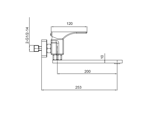 Смеситель для кухни настенный Koir KB-73010-01 (Цвет хром), Чехия
