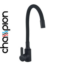 Смеситель для кухни рефлекторный черный гусак Champion EZA-011 REFLECTOR BLACK, из нержавеющей стали