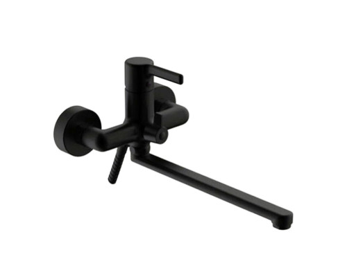 Смеситель для ванны длинный нос HAIBA MARKUS EURO Black (Chr-006)