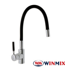 Смеситель для кухни Ухо WINMIX Premiun RIO BLACK рефлекторный черный гусак (Chr-011), Польша (латунь)