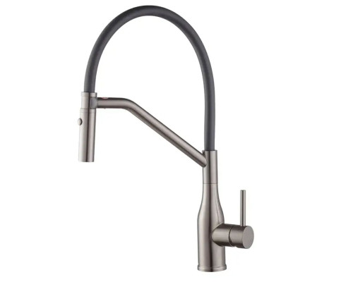 Смеситель для кухни с выходом под осмос KI-70026-07 (цвет графит) силиконовый гусак, Чехия