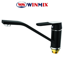 Смеситель для кухни елка на на гайке 25см Winmix Premium Tiger Black (черный) (Chr-555), Польша
