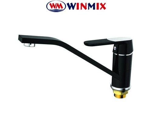Смеситель для кухни елка на на гайке 25см Winmix Premium Tiger Black (черный) (Chr-555), Польша