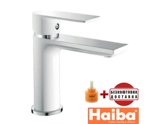 Змішувач для умивальника HAIBA ALEX WHITE-CHROME (Chr-001)